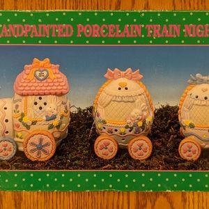 Easter Hand painted Porcelain Train Night Light